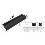 Krbová mřížka LUFT 45 S 60 x 600 černá KRATKI