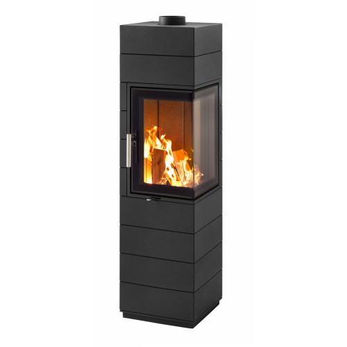 Krbová kamna Leda CORNA Hoch ES Pravá, černý lak, horní odkouření