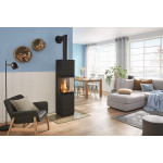 Krbová kamna Leda CORNA PS černý lak, horní odkouření