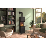 Krbová kamna Leda CORNA PS černý lak, horní odkouření