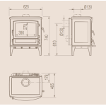 Krbová kamna Leda ARUBA, černý lesklý smalt