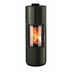 Krbová kamna Leda COLONA LITE M tmavě zelený smalt, horní odkouření