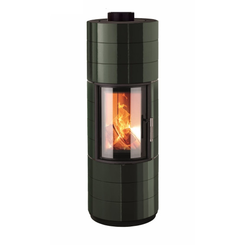 Krbová kamna Leda COLONA LITE M tmavě zelený smalt, horní odkouření