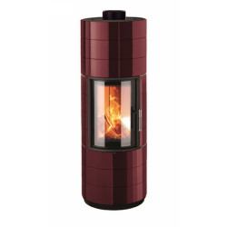 Krbová kamna Leda COLONA LITE M tmavě červený smalt, horní odkouření