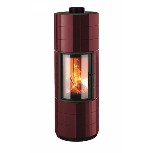 Krbová kamna Leda COLONA LITE M tmavě červený smalt, horní odkouření