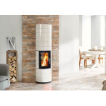 Krbová kamna Leda COLONA LITE L bílý smalt, zadní odkouření