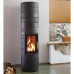 Krbová kamna Leda COLONA LITE L tmavě červený smalt, horní odkouření