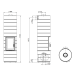 Akumulační kamna Leda COLONA tmavě zelený smalt, zadní odkouření