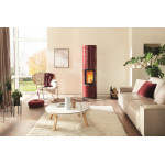 Akumulační kamna Leda COLONA tmavě červený smalt, zadní odkouření