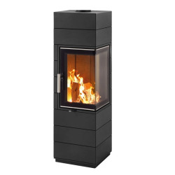 Krbová kamna Leda CORNA ES Levá, černý lak, zadní odkouření