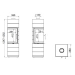 Krbová kamna Leda CORNA ES Levá, černý lak, horní odkouření