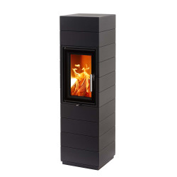 Krbová kamna Leda CORNA Hoch černý lak, zadní odkouření