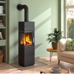 Krbová kamna Leda CORNA Hoch ES Levá, černý lak, zadní odkouření