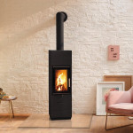 Krbová kamna Leda CORNA Hoch černý lak, zadní odkouření