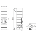 Krbová kamna Leda COLONA LITE L tmavě červený smalt, horní odkouření
