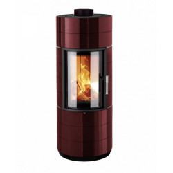 Krbová kamna Leda COLONA LITE S tmavě červený smalt, horní odkouření