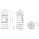 Krbová kamna Leda COLONA LITE S tmavě červený smalt, horní odkouření