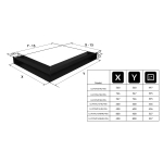 Rohová krbová mřížka Kratki LUFT NL 60/40 x 9 cm - černá