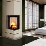 Rohová krbová mřížka Kratki LUFT NL 60/40 x 9 cm - černá