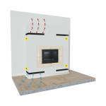 Rohová krbová mřížka Kratki LUFT NL 60/40 x 9 cm - černá