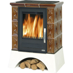 Kachlová kamna ABX Helvetia s výměníkem, hnědá