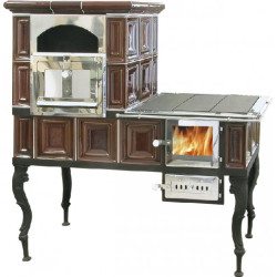 Kachlový sporák ABX velký hnědý, levý