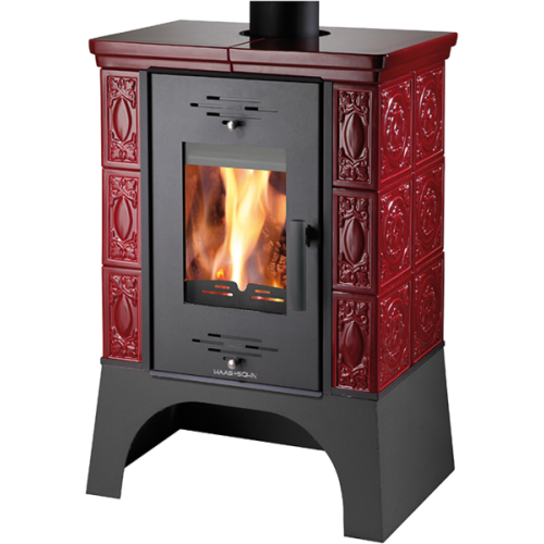 Kachlová kamna Haas Sohn Empoli černá, bordo kachle