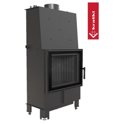 Teplovodní vložka Kratki LUCY 12kW rovná, dvojté sklo, černé obložení Thermotec