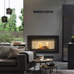 Teplovodní vložka Kratki LUCY 20kW rovná, černé obložení Thermotec