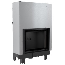 Teplovodní vložka Kratki MBA 17kW rovná s výsuvem dveří, černé obložení Termotec