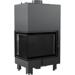 Teplovodní vložka Kratki MBZ 13kW levé bezrámové prosklení, černé obložení Termotec