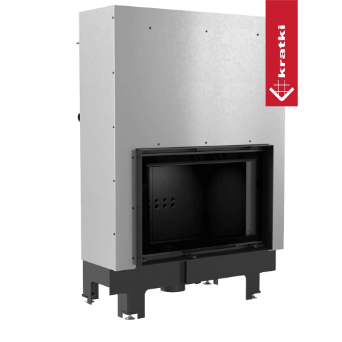 Teplovodní vložka Kratki MBO 15kW rovná s výsuvem, černé obložení Termotec
