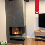 Krbová vložka Kratki MBZ 13kW pravé BS prosklení s výsuvem, ohýbané sklo, černé obložení Termotec