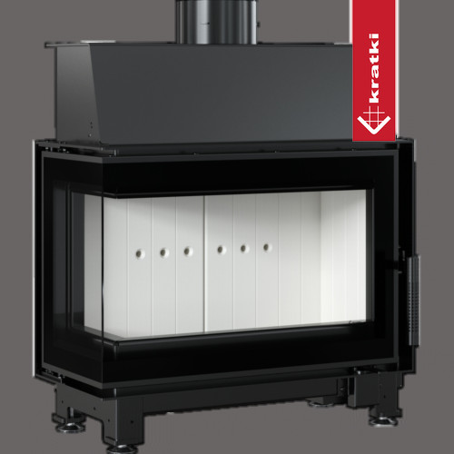 Ocelová krbová vložka Kratki SIMPLE 6kW 150 levá samozavírací dvířka