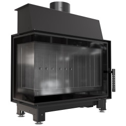 Ocelová krbová vložka Kratki SIMPLE 6kW 150 levá, černé obložení Termotec