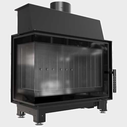 Ocelová krbová vložka Kratki SIMPLE 6kW 150 levá, černé obložení Termotec