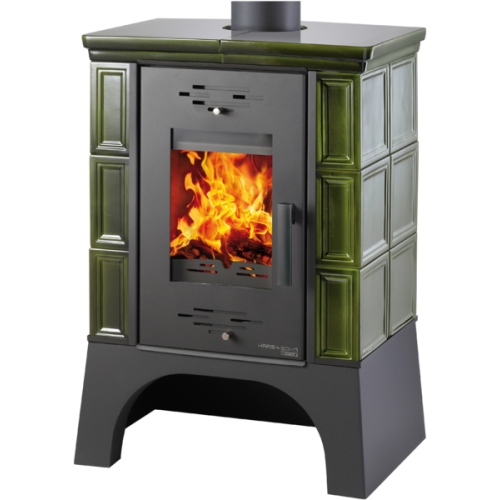 Kachlová kamna Haas Sohn Eboli černá, zelená kachle
