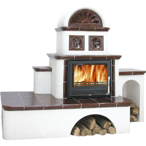 Kachlová pec ABX Oxford hnědá, pravá