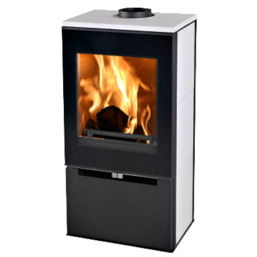 Krbová kamna Thorma CREMONA TOP černá/bílá keramika