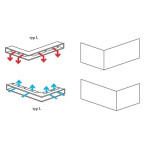 Rohová krbová mřížka KARL 700 x 500 x 70 mm typ L