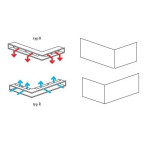 Rohová krbová mřížka KARL 700 x 500 x 100 mm typ R