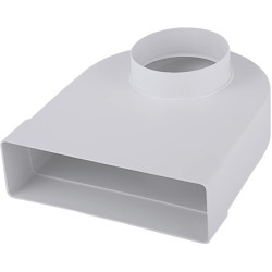 Plastové přechodové koleno 90° čtyřhran/kruh 60x204 mm/ 125 mm