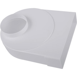 Plastové přechodové koleno 90° pr.125/60x204 mm možnost vyosení